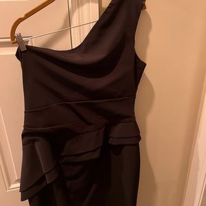 Ralph Lauren black one shoulder dress / XL 16